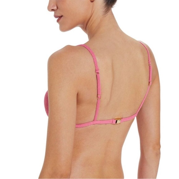 Vix Bikini Set Solid Imani Tri Parallel Swim Top and Imani Hot Pants Pink NWT - Picture 4 of 8